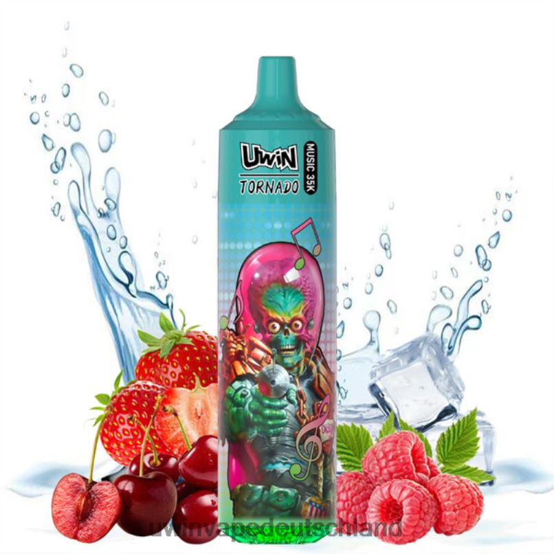 UWIN Vape Bewertung - Erdbeer-Himbeer-Kirsch-Eis 8B44J22 UWIN CRYSTAL 35.000 Einweg-Vaporizer